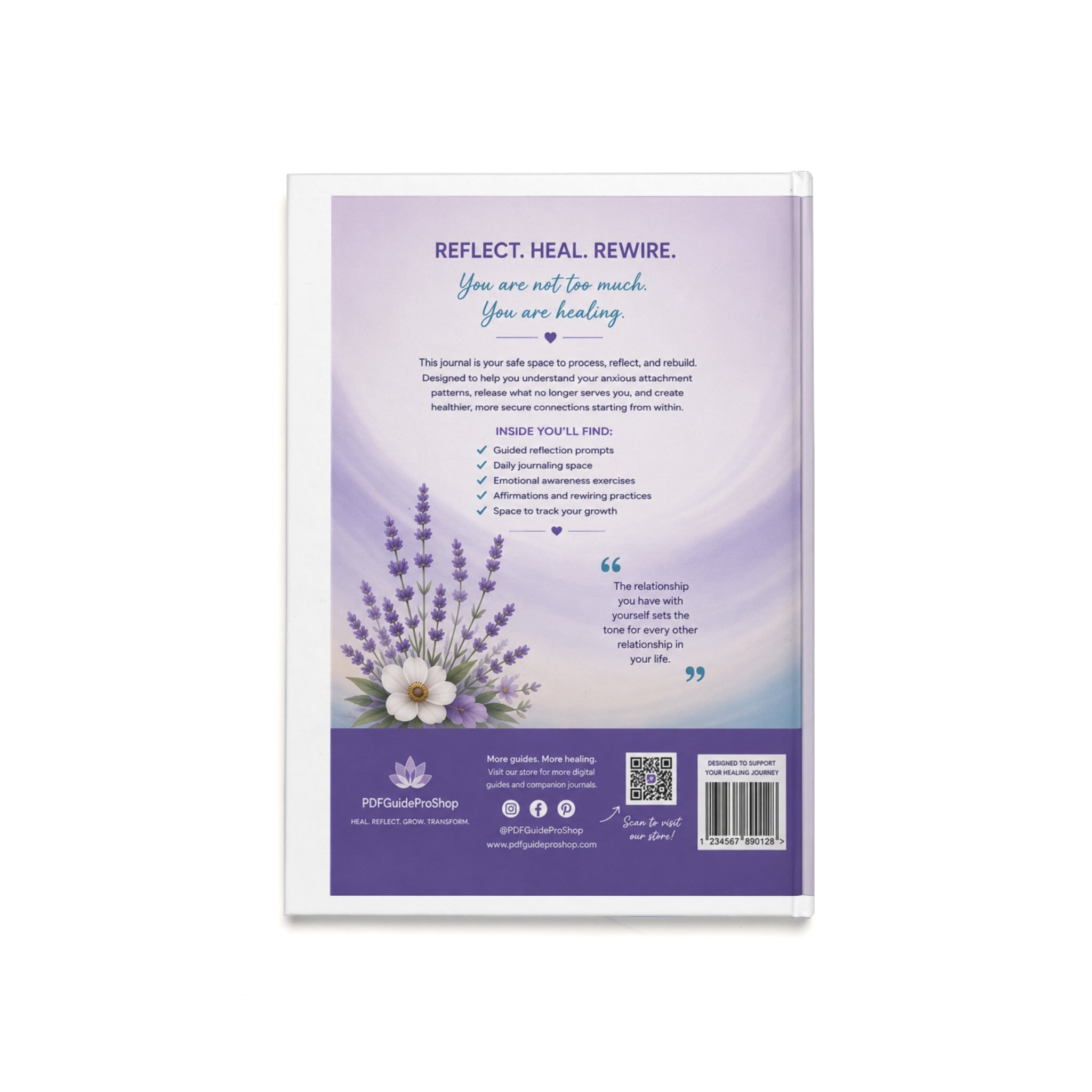 Anxious Attachment Reflection Journal — Guided Hardcover A5 for Healing & Mindfulness