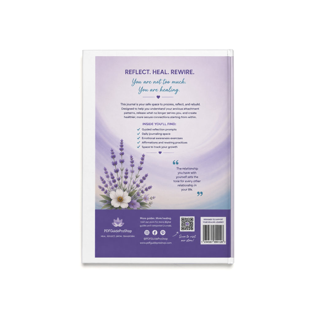 Anxious Attachment Reflection Journal — Guided Hardcover A5 for Healing & Mindfulness
